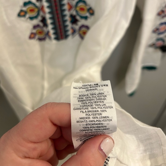 Tory Burch Embroidered Linen Dress Size S/P EUC Boho F0665 - Picture 9 of 11